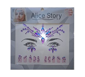 BF COSMETICS Alice Story Face Jewels Purple - ÖNTAPADÓS PARTY FESZTIVÁL STRASSZOK, KÖVEK