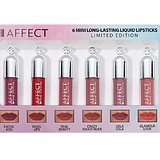 AFFECT 6 Mini Long Lasting Liquid Lipstick Set - 6 db TARTÓS MATT FOLYÉKONY AJAKRÚZS