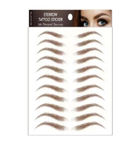 BF COSMETICS Eyebrow Tattoo Sticker - 11 pár BARNA VÍZÁLLÓ SZEMÖLDÖK