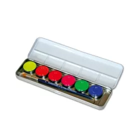   EULENSPIEGEL 6 Neon Farben Metall Palette (423004) - PROFESSZIONÁLIS UV AKTÍV NEON PALETTA ARC- ÉS TESTFESTÉK + ECSET