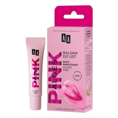 AA Cosmetics - AA PINK ALOES Regenerating Lip Lotion - Glossy Pink - Regeneráló hatású Ajakbalzsam