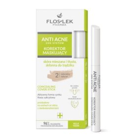   FLOSLEK Anti Acne 24h System Korektor Concealing Cover Stick - Korrektor - 2 natural