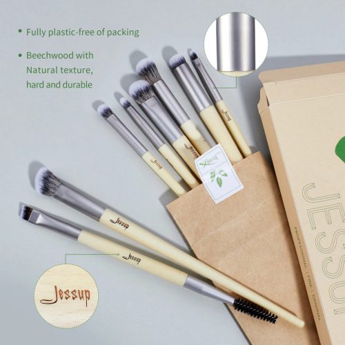 JESSUP Eco-friendly Sustainable Eye and Brow Brush Set 8Pcs - T328 - 8 darabos Szemhéj és szemöldök Ecsetek készlet
