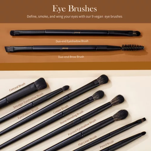 JESSUP Makeup Brush Gift Set Matt Black - T336-G - 14 darabos Ecset készlet