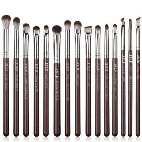 JESSUP Brown Makeup Brushes Set Professional 15pcs - T499 - 15 darabos Szemhéj és szemöldök Ecset készlet 