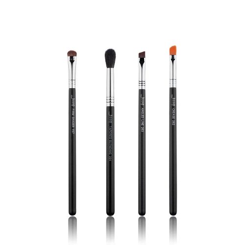 JESSUP 4 pcs Brush Set Black/Silver T306 - PROFESSZIONÁLIS SMINKECSET KÉSZLET ARCRA SZEMRE