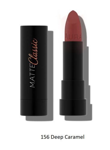 AURA Lipstick Classic MATTE - Klasszikus matt rúzs - 155 Deep Caramel