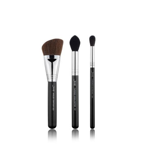 JESSUP 3 pcs Brush Set Black/Silver T305 - PROFESSZIONÁLIS ARCFESTŐ ECSETKÉSZLET