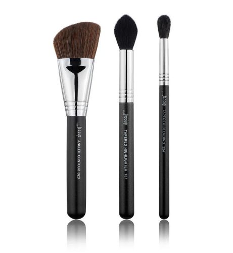 JESSUP 3 pcs Brush Set Black/Silver T305 - PROFESSZIONÁLIS ARCFESTŐ ECSETKÉSZLET